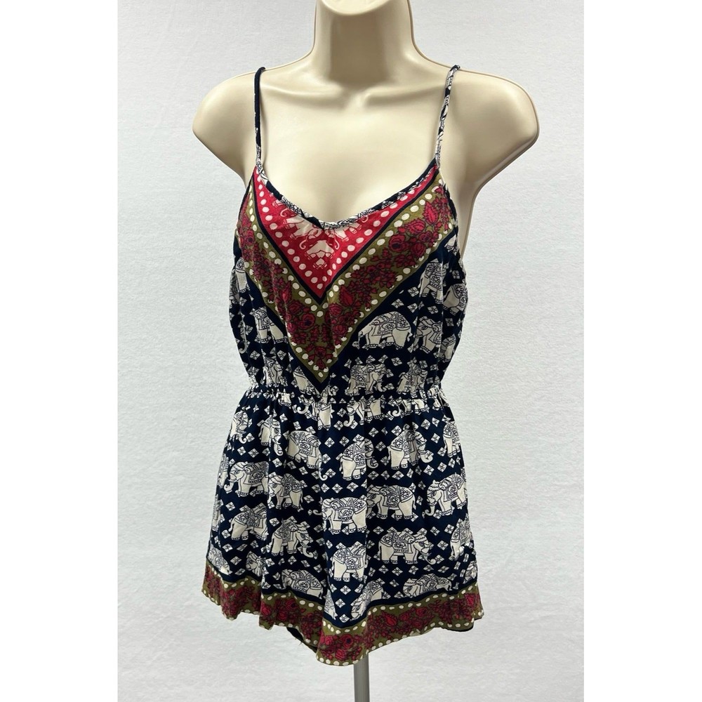 Angie brand elephant print romper size S